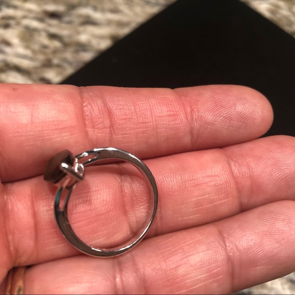 Green & Silver Ring Size 8 - Picture 5 of 8